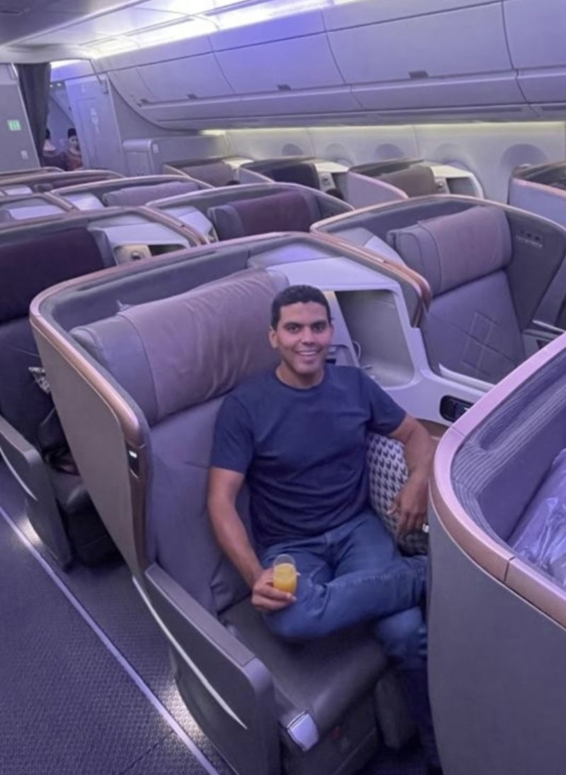 Fábio em cabine premium
